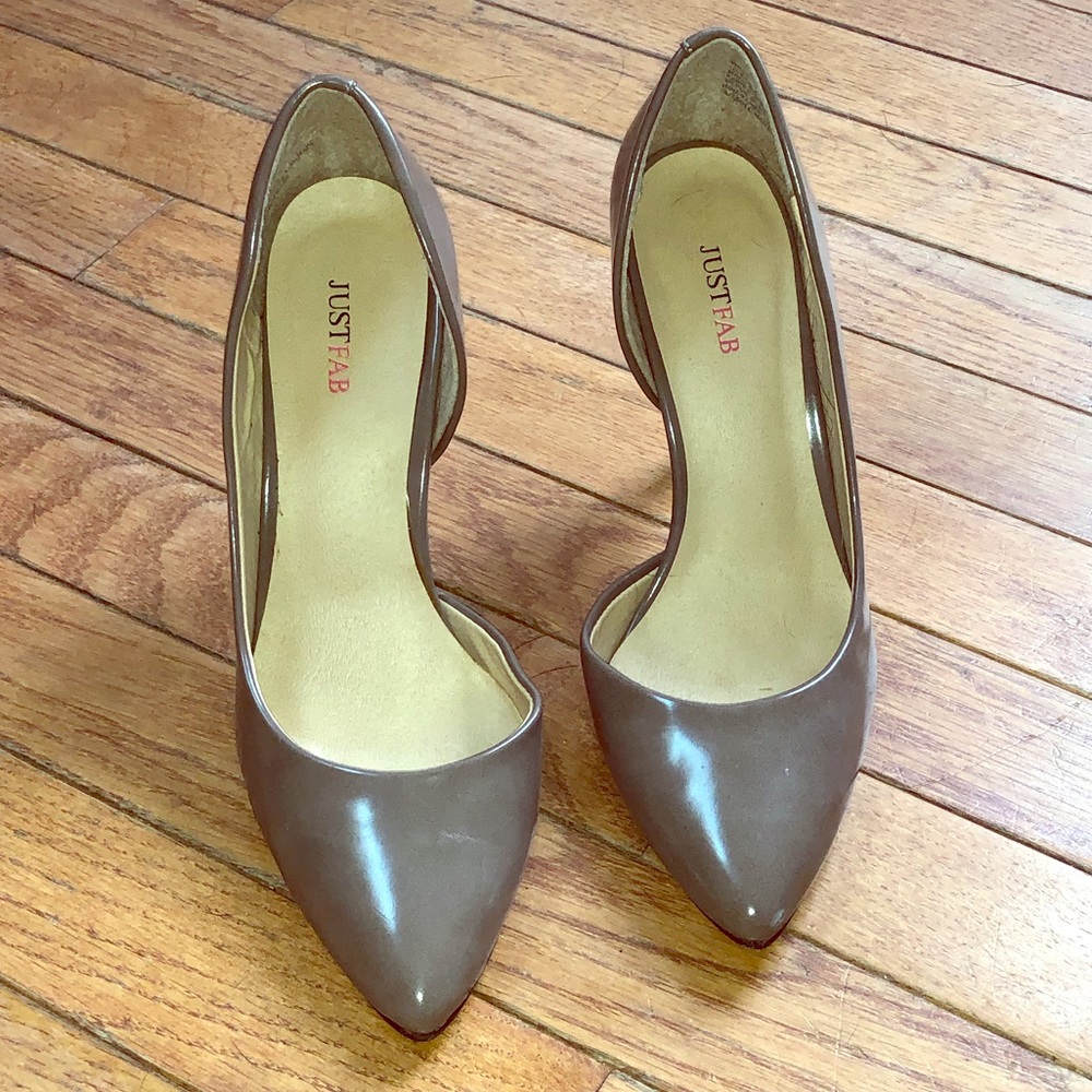 Greyish Brownish Just Fab stilettos